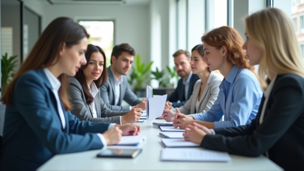 Equipo de profesionales colaborando en un ambiente educativo y moderno